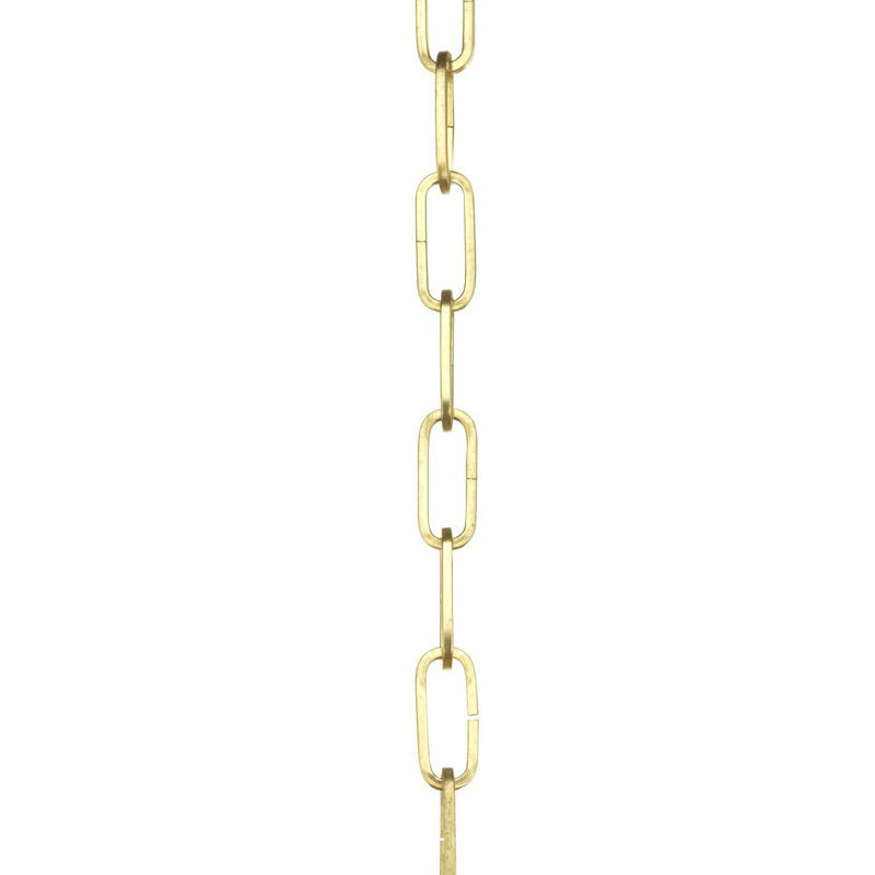 48-inch Brushed Nickel Square Profile Accessory Chain, 120" H x 1" W x 1" D, Aged Brass