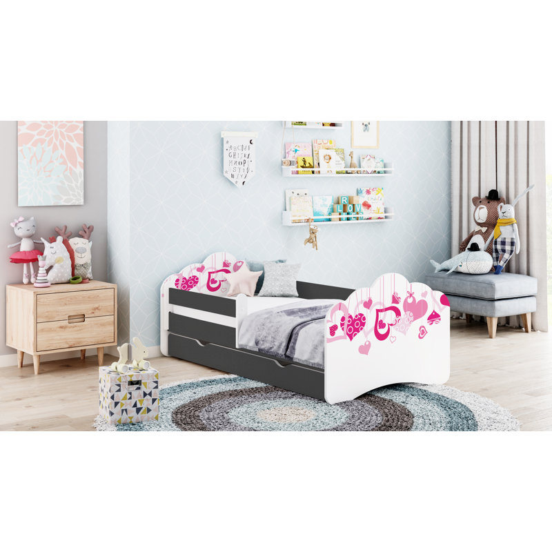 Berau European Toddler Solid Wood Bed Frame, Graphite, 70 x 140cm