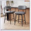 Ensemble de 2 tabourets de bar rotatifs à 360 ° avec coussins en cuir et supports en fer, confortables et élégants pour les cuisines et les restaurants