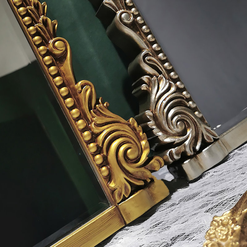 French-Style Vintage Carved Arched Large-Sized Stand Mirror With Frame, 74.8" x 35.43"