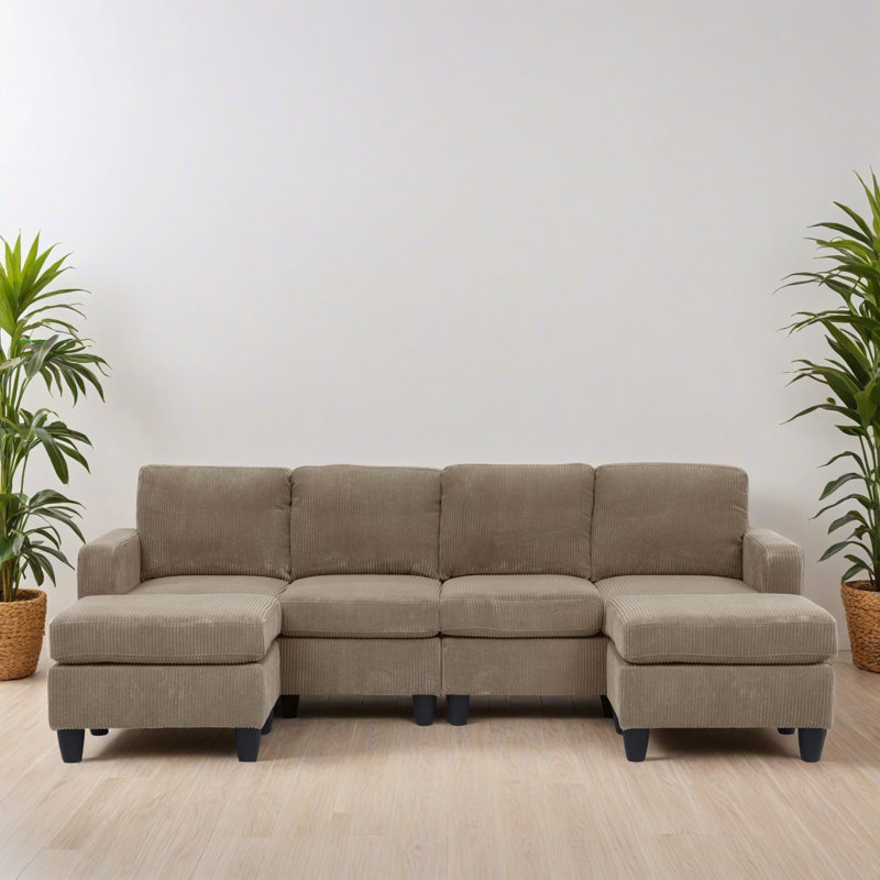 Canapé-lit modulaire moderne de 6 pièces avec assise profonde et canapé modulaire rembourré pour salon, chambre à coucher