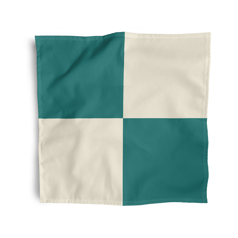 Laceyleigh Polyester Geometric Square Napkin, Teal