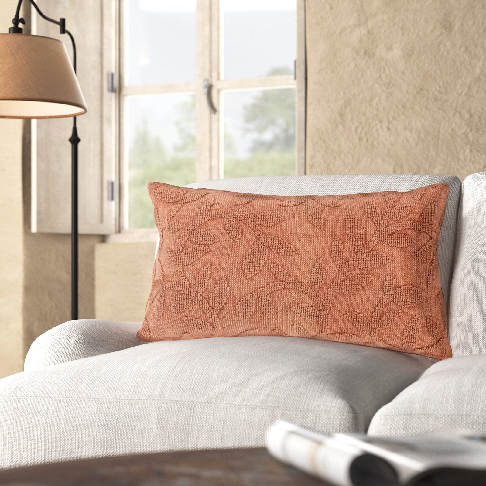 Bess 26" x 14" Throw Pillow, Terracotta