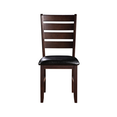 2Pcs Contemporary Dining Chairs - And With Black Synthetic Leather Back ( Of 2) Upholstery For Style