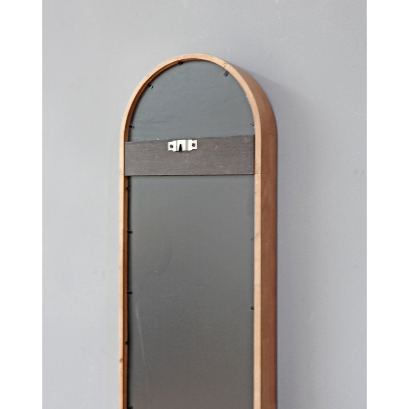 9.5X2x47.2" Decorative Rubber Frame Mirror With Elongated Oval Frame