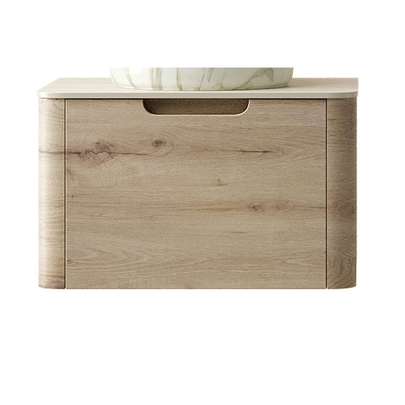 Travertine-Pattern Sintered Stone Top and Cabinet with One Drawer, NO Basin, NO Faucet and Sink Cover, L 24 po