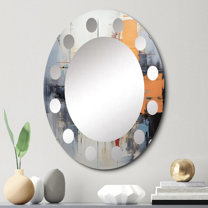 Terev - Miroir mural moderne ovale, 30 po x 20 po