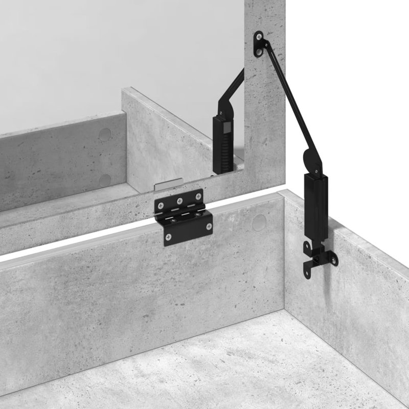 Dressing Table with Mirror, Concrete Grey