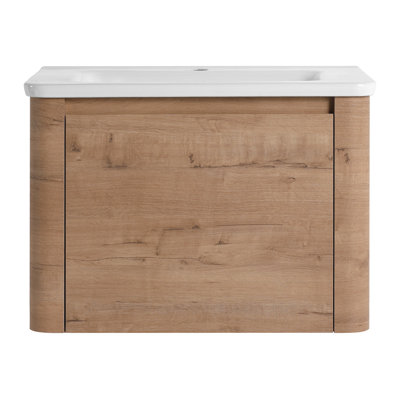 Meuble-lavabo de 28 po, lavabo en céramique blanche, bords arrondis, 3 charnières, contreplaqué facile pour meuble-lavabo avec porte à fermeture en douceur, et -