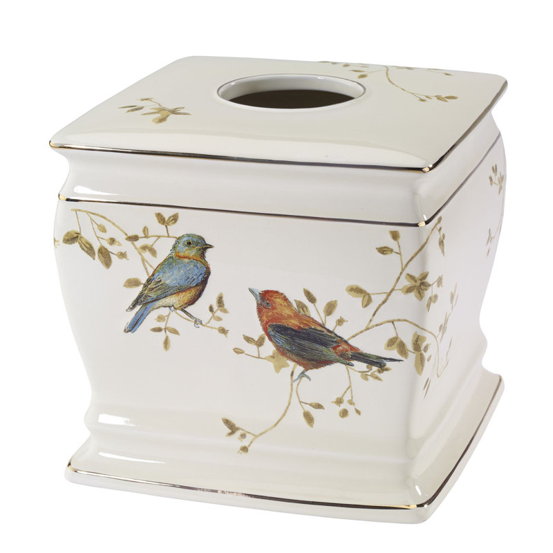 Gilded Birds Bath Tissue Box Cover