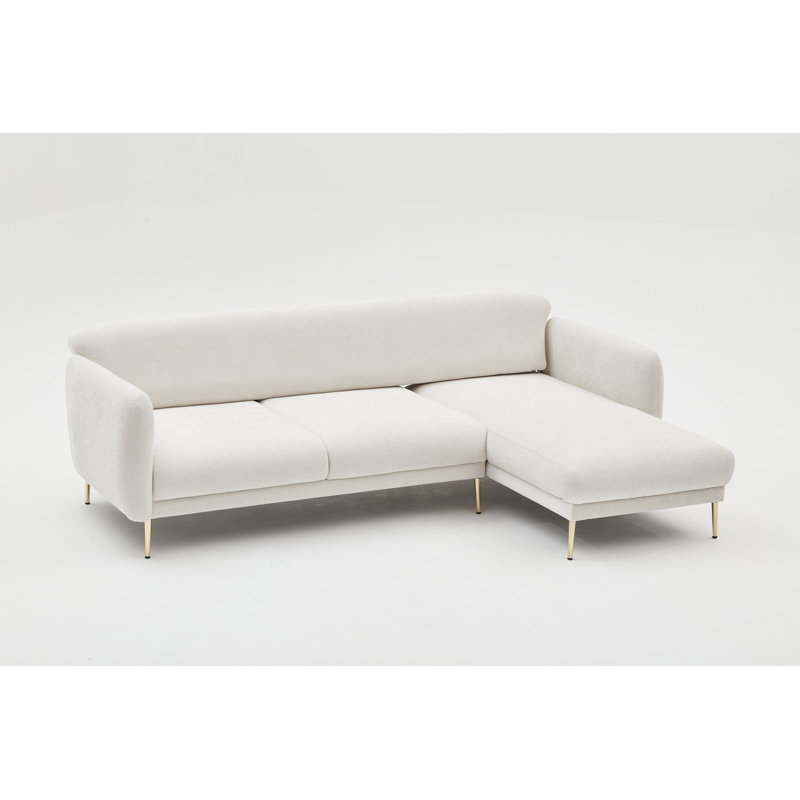 Canapé modulaire 2 pièces Darron, 100 % polyester crème