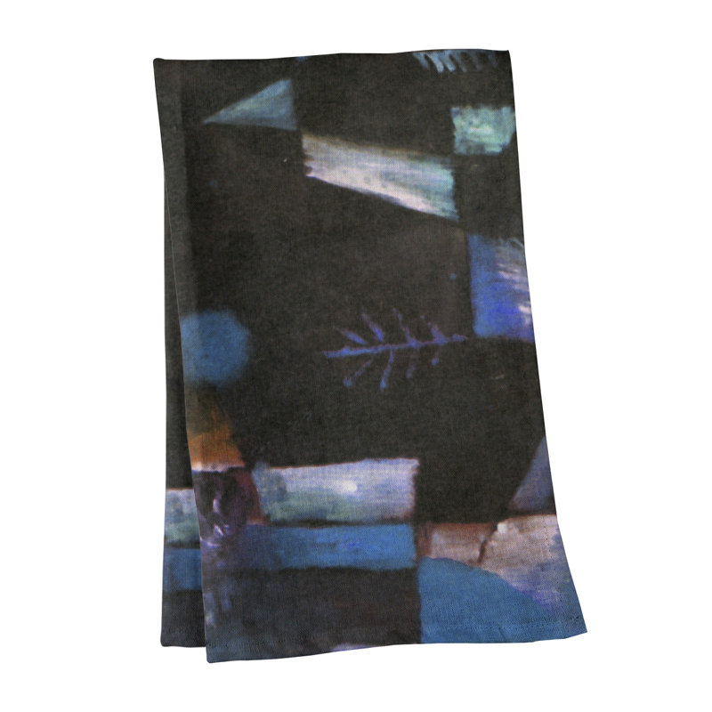 Serviette de thé full moon, Bleu, Sergé de coton