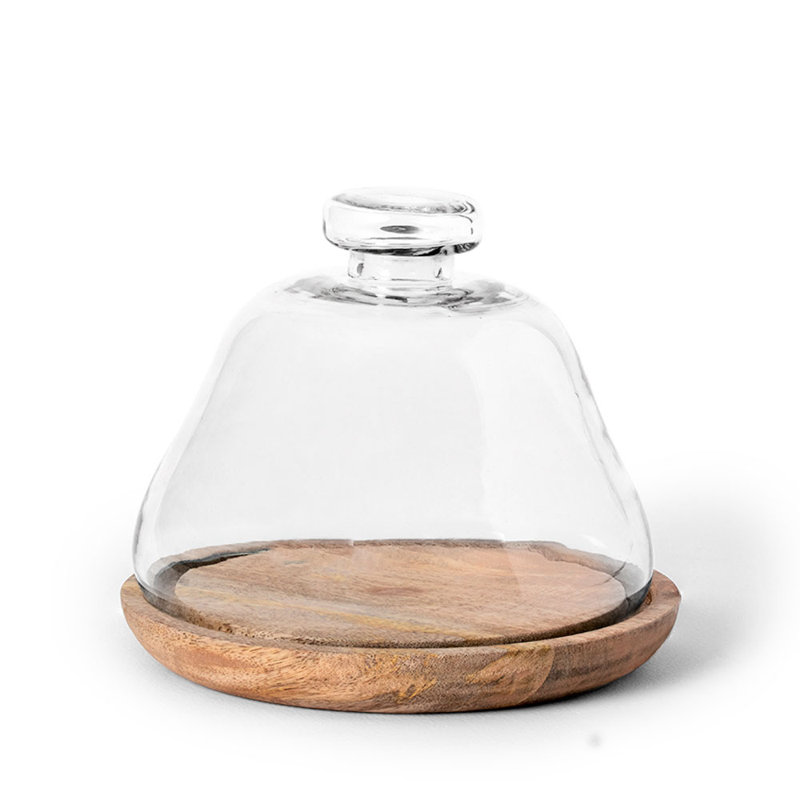 Dessiree cloche en verre jonquille / transparent