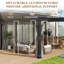 Pavillon de jardin mural en acier galvanisé à toit rigide de l 12 pi x P 15 pi, pavillon en aluminium robuste avec filet et rideaux-132951461
