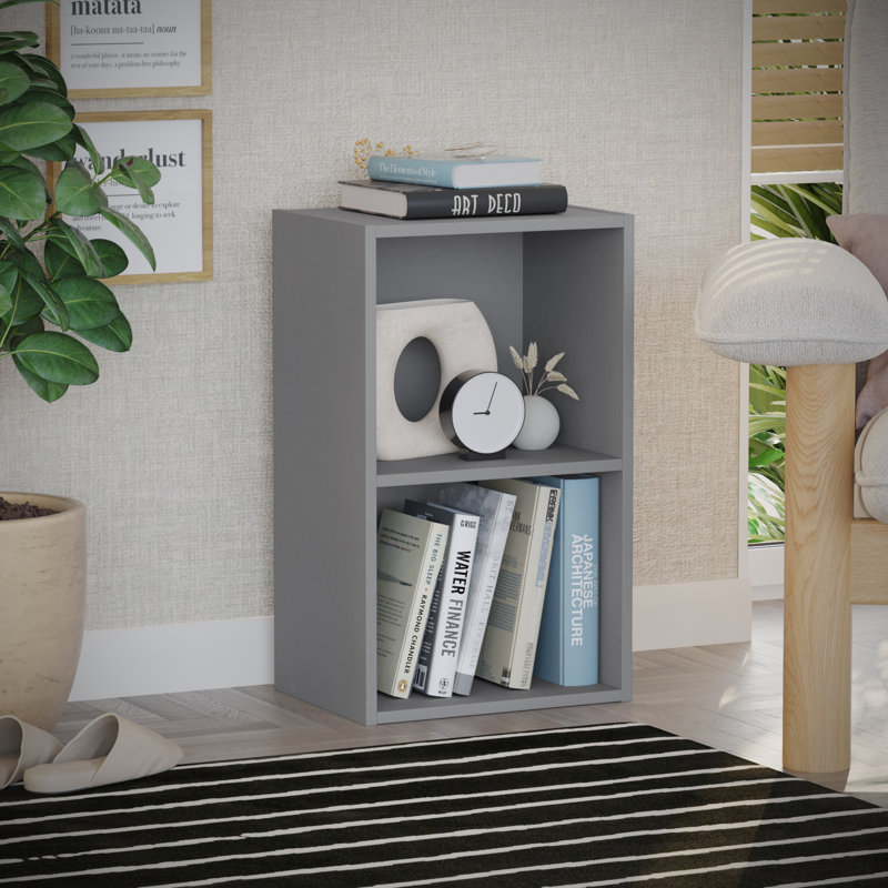 Gerardi 32cm W Standard Bookcase, Grey, 132 cm H x 32 cm W