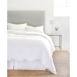 Parker White 100% Cotton 300 TC Modern & Contemporary 3 Piece Duvet Cover Set