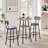 Round Bar Stool Set With Shelf, Upholstered Stool With Backrest.