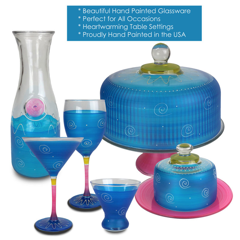 Flûte en verre Hanovre, Turquoise
