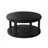 31.5 Inch Solid Wood Round Coffee Table for Living Room,2-Tier Rustic Wood Desktop with Storage Shelf Modern Design Home Furniture (Black)-593274671