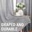 Linen Curtains for Living Room 2 Panels Back Tab Loop Pocket Textured Light Filtering Semi Sheer Rustic Farmhouse Boho Curtain for Bedroom , Dove-16304788-16304805