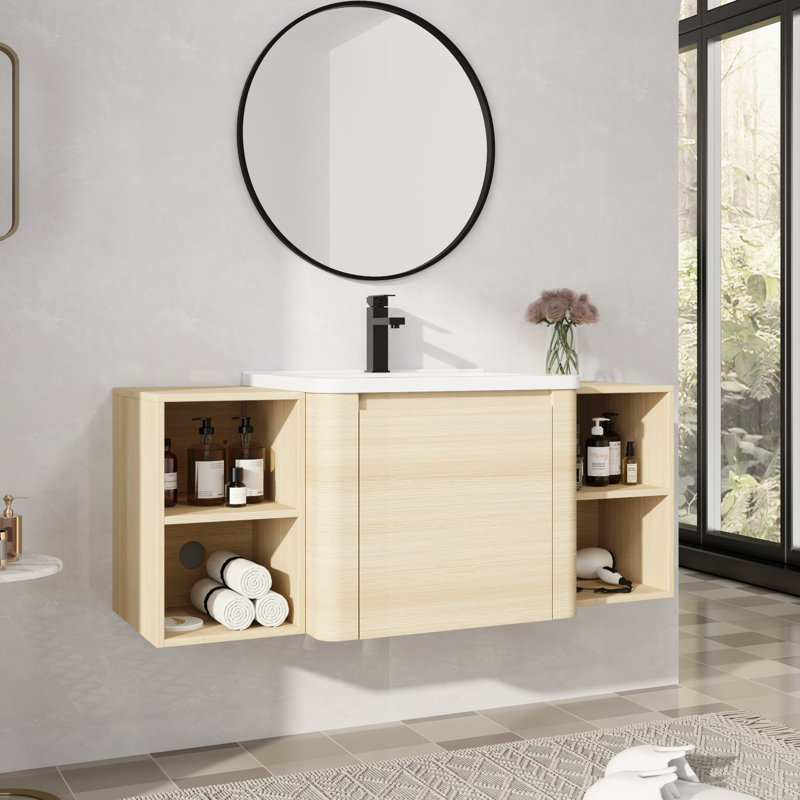 Ensemble de meuble-lavabo simple 48 po avec comptoir en céramique, 48"