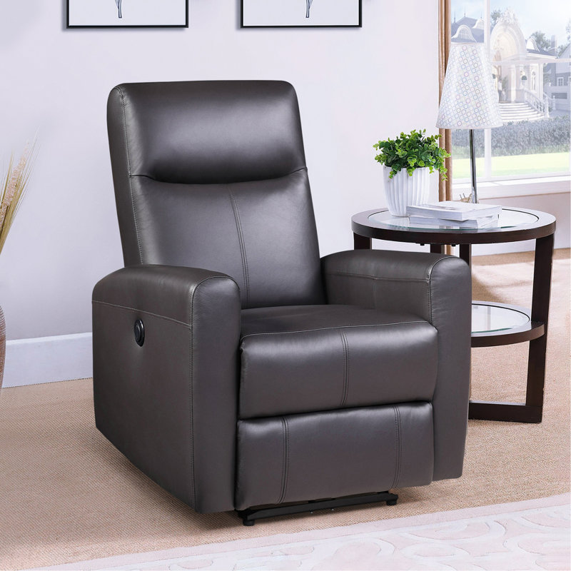 Fauteuil inclinable électrique brun avec accoudoirs carrés