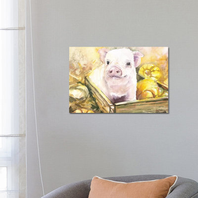Happy Piggy III 1 Piece Wrapped Canvas Painting