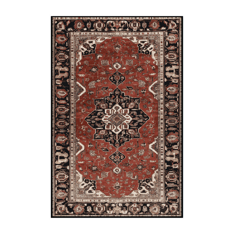 Tapis brun lavable à la machine, Rectangulaire 7 pi x 10 pi
