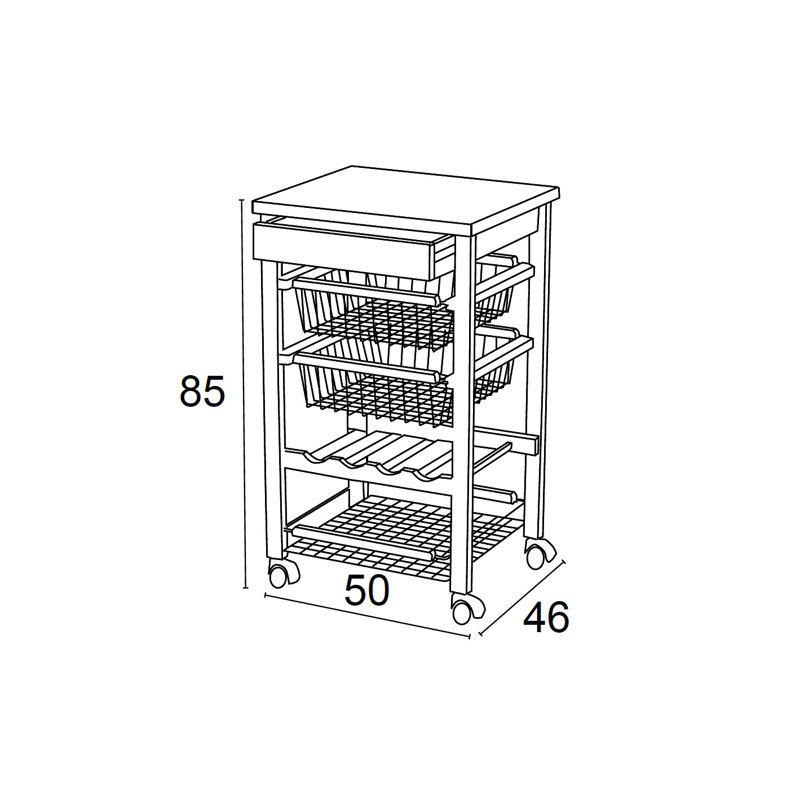 Bowles Solid Wood Kitchen Cart, Cherry