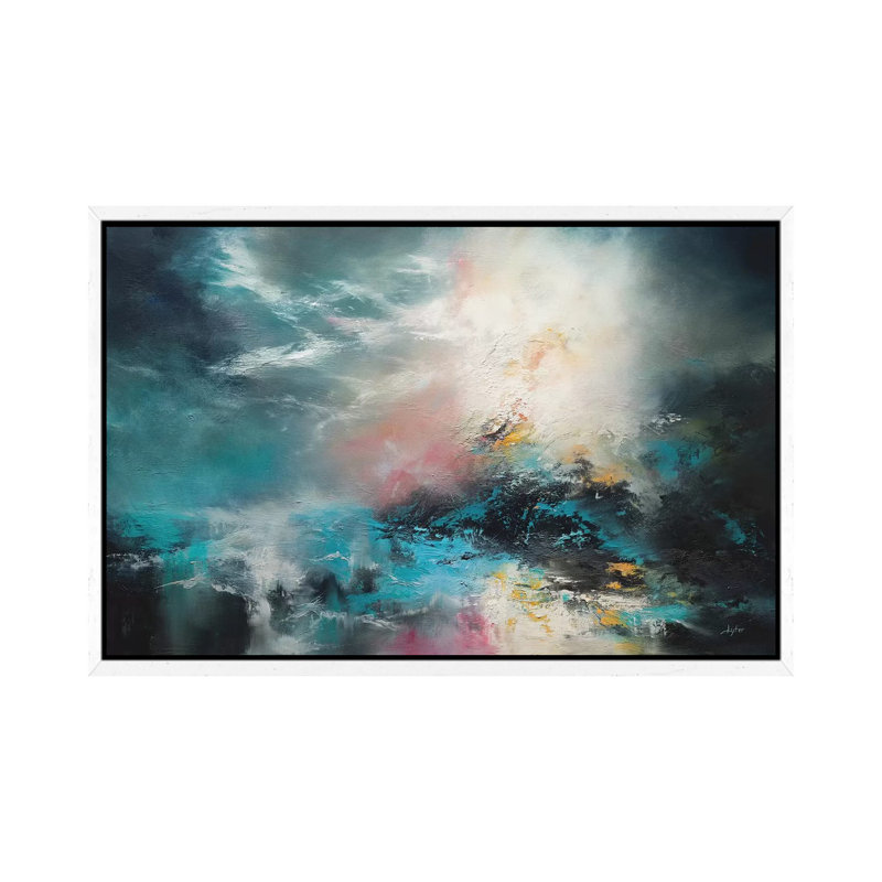 Ocean's Edge by Christopher Lyter - Painting on Canvas, White Framed Canvas, 45.72cm H x 66.04cm W x 3.81cm D
