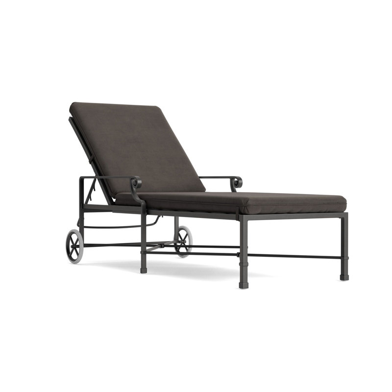 Venetian Outdoor Chaise Lounge, Fusion Charcoal, Textured Pewter