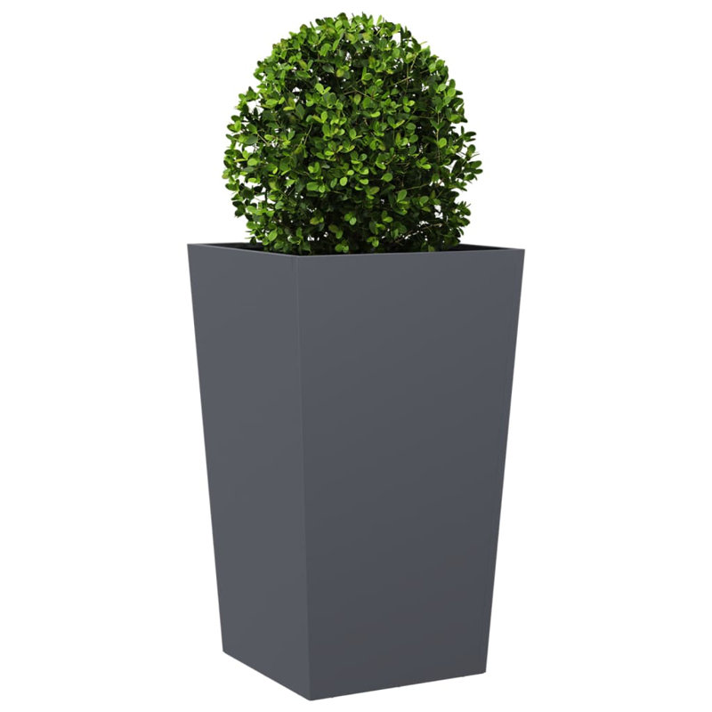 Asua Metal Planter Box, Anthracite, 75cm H x 45cm W x 45cm D
