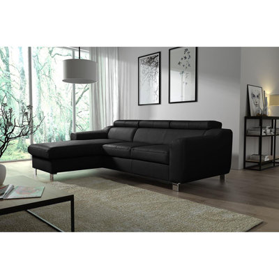 Avaiyah Leather Chaise Sofa with Sleeping Function and Storage