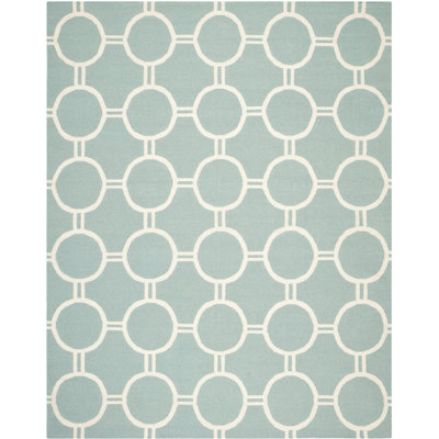 Tapis géométrique tissé à la main en laine et coton Rodgers