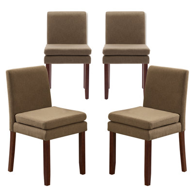 Chaises de cuisine modernes de 34,8 po de hauteur, chaises de salle à manger rembourrées, chaises Parsons avec pieds en acier stables, chaises de conférence à dossier solide (2 chaises)