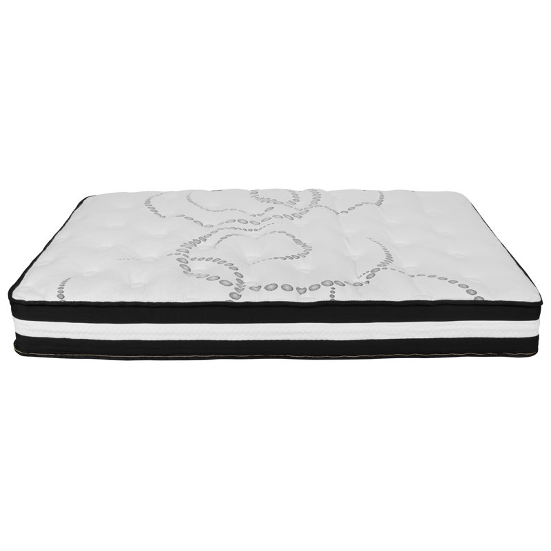 Riverdale Tufted Platform Bed with 10 Inch Pocket Spring Mattress, Full, Beige