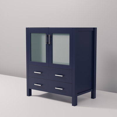 Navy Blue Bath Vanity 30 In. W X 18.25 In. D