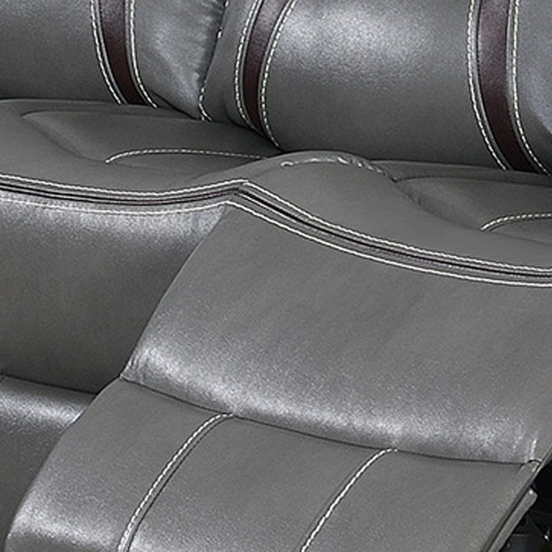 Albarn 80'' Faux Leather Reclining Sofa, Gray