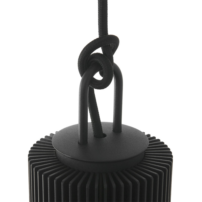 Moises 1 - Light Black Bulb Pendant, 160cm H x 31cm W x 31cm D