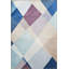 Tapis décoratif moderne à motif géométrique mixte bleu clair et beige