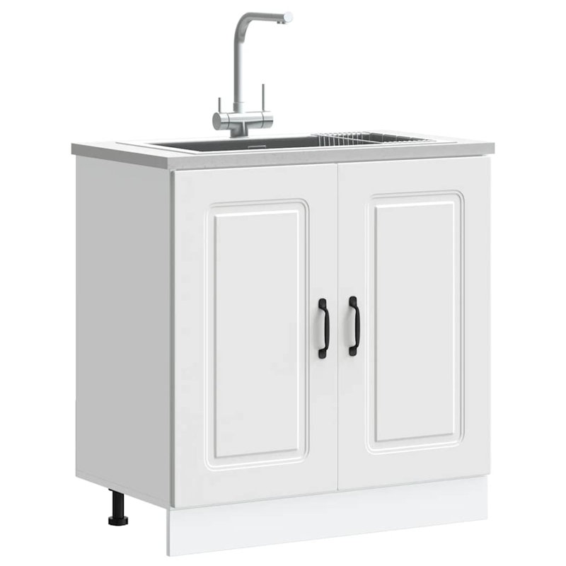 Sink Base Cabinet Kalmar 80X46x81.5 Cm Engineered Wood, White