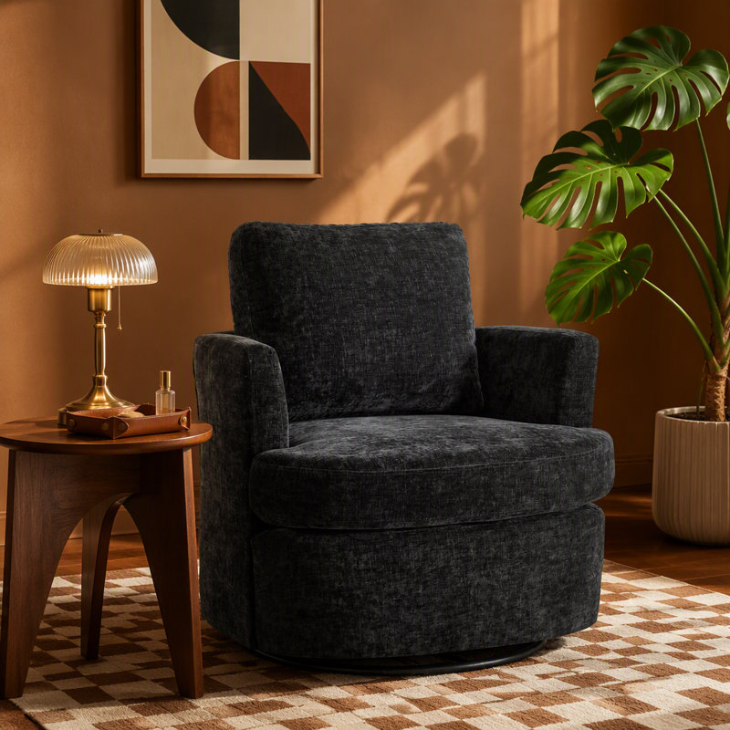 Chaise pivotante, Black Fabric