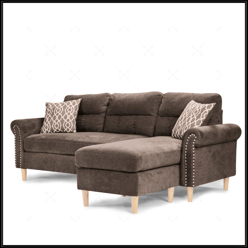 Ensemble modulaire réversible avec 2 coussins décoratifs, polyvalent et élégant pour les salons modernes, Tanné