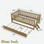 Lit plateforme en bois avec garde-corps et lit gigogne-135107641