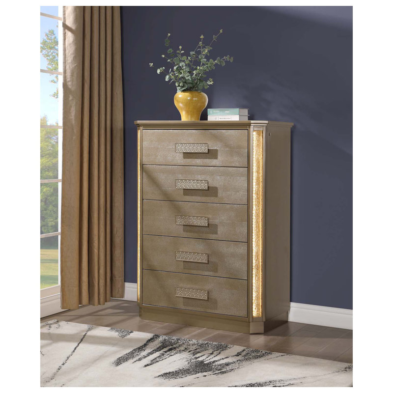 Commode 5 tiroirs avec lumière DEL