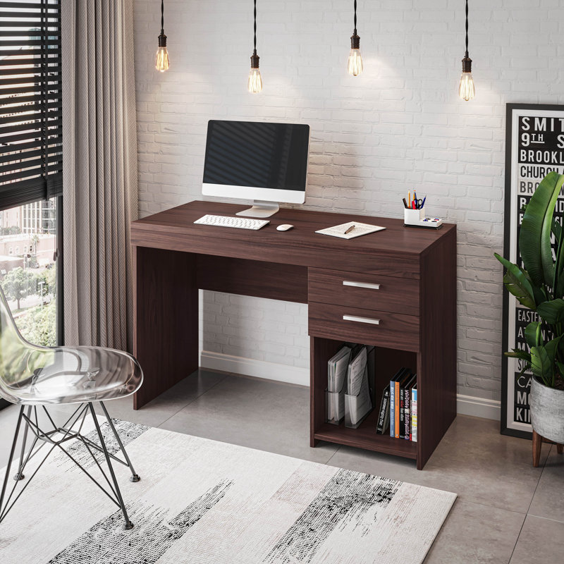 Poste de travail avec rangement Techni Mobile, Brun