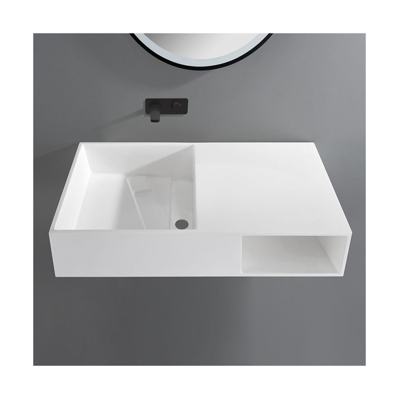 Madrid Matt White Wall Hung Stone Vanity Unit 800mm