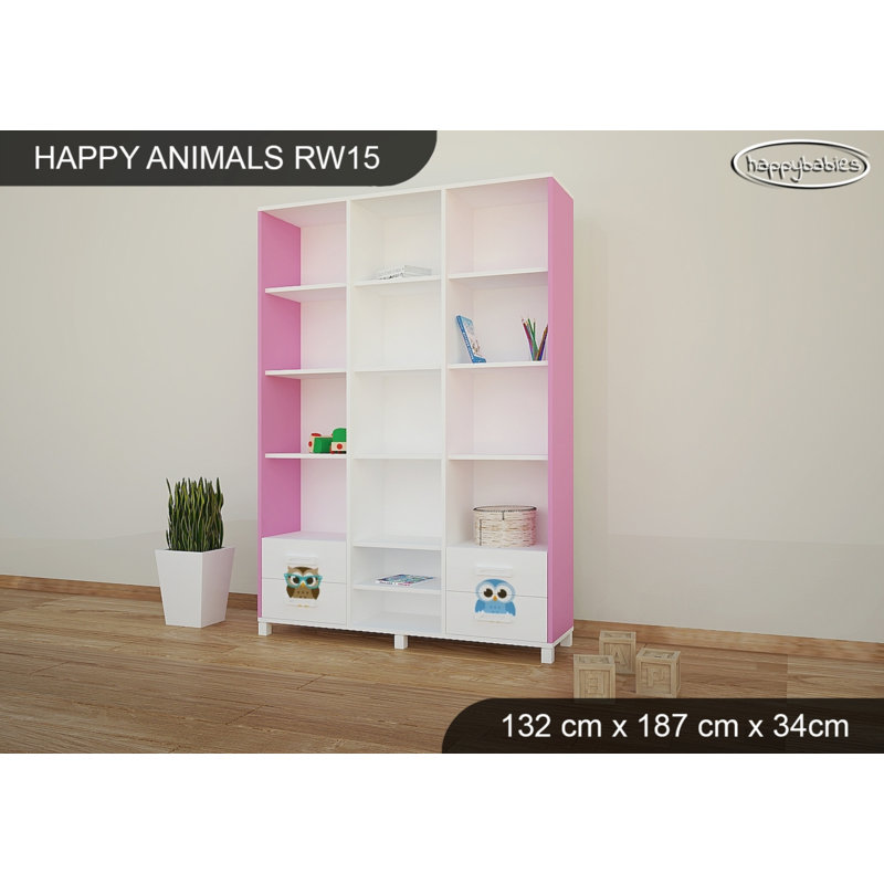 187cm H X 132cm W Kids Bookcase, Pink