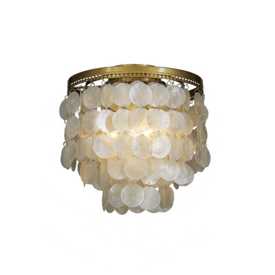 Mahaley 3-Light Coastal Capiz Seashell Flush Mount Ceiling Light