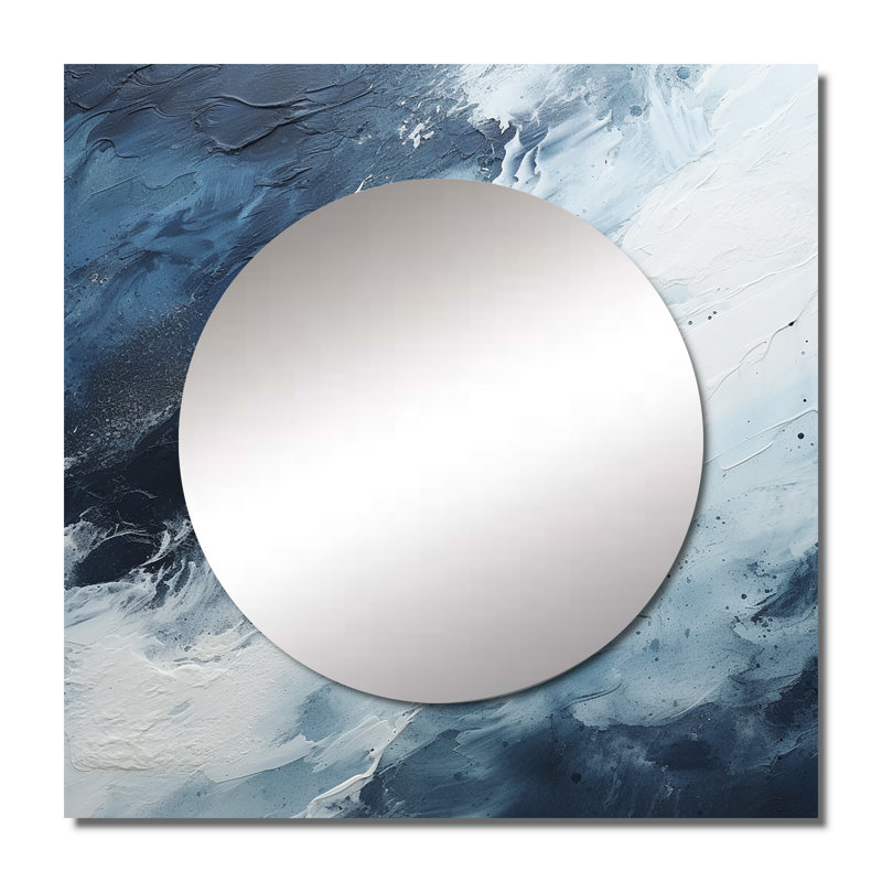 Josael - Minimalisme noir et bleu peinture Wave I, 23 po x 23 po